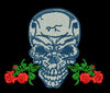 Skull and Dual Rose Embroidery Design