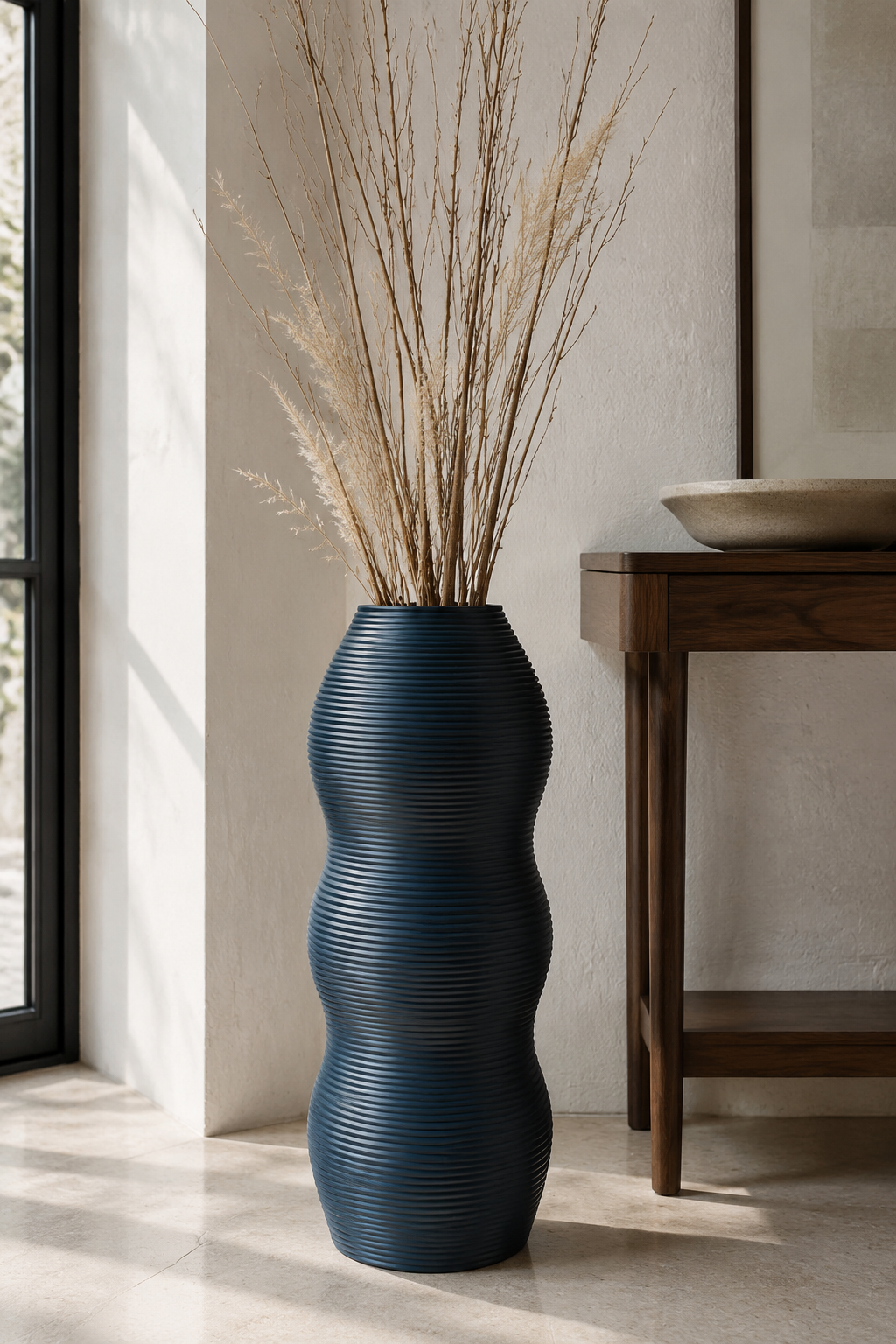 Line Pattern Tall Vase Print STL File
