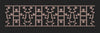 Delicate Floral Grid Border Black & Blush Pink Embroidery Design