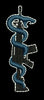 Snake Around Gun Embroidery Design