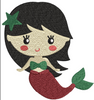 Girl Fish Embroidery Design
