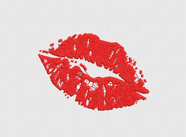 Lips Embroidery Design