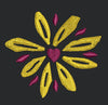 Flower With Heart Embroidery Design