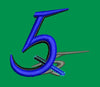 Five In Blue Embroidery Design