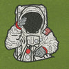 Saluting Spaceman Astronaut Emblem Embroidery Design