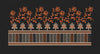 Orange And Black Floral Endless Border Embroidery Design