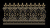 Gold Geometric Diamond and Floral Border Embroidery Design
