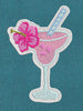 Tropical Sip Pink & Teal Embroidery Design