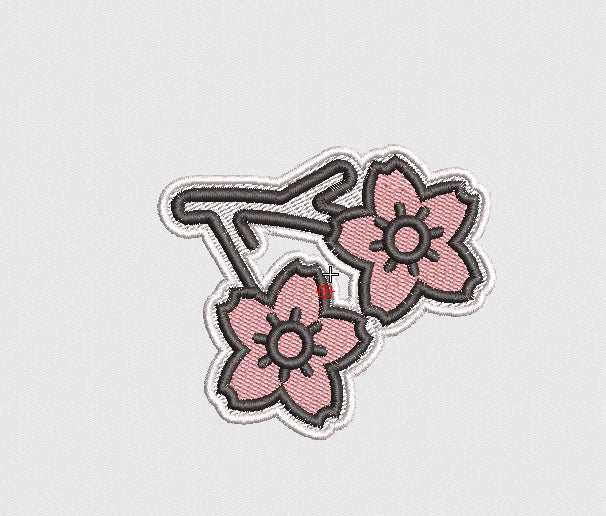 Pink Rose Embroidery Design