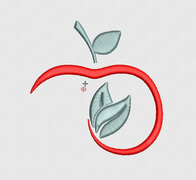 Apple Embroidery Design