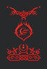 Crane Glyph Red Embroidery Design