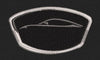 Sleek Sportscar Silhouette Patch Black & Silver Embroidery Design