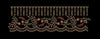 Hanging Bead Floral Scallop Border Black & Gold Embroidery Design