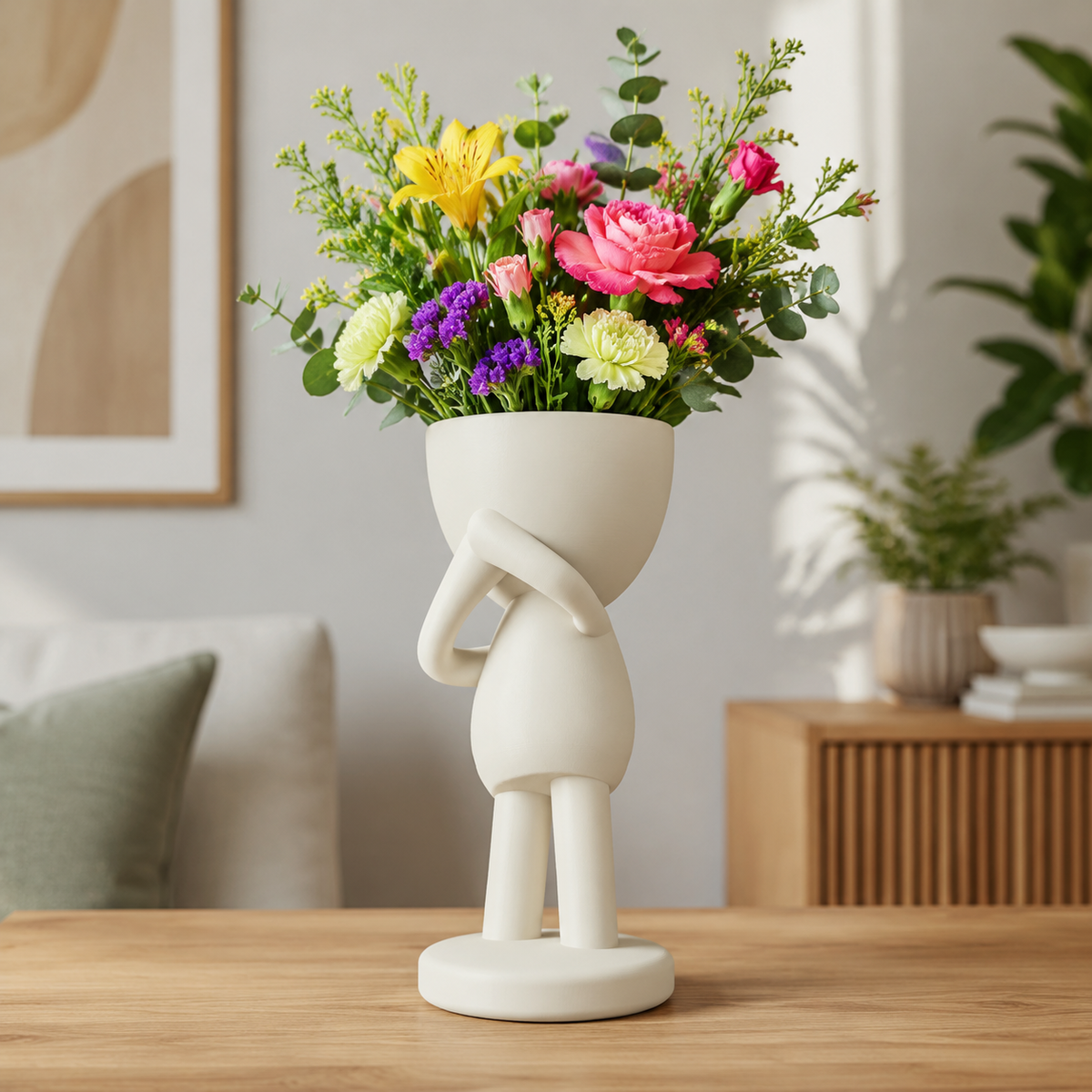 Silence Pose Character Planter Print STL File