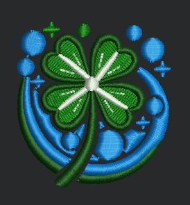 Green Flower Embroidery Design