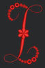 Floral Red Colour Embroidery Design