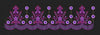 Floral Tassel Scallop Border Purple & Pink Embroidery Design