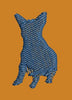Blue Cat Silhouette Embroidery Design