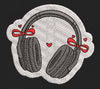 Headphones Embroidery Design