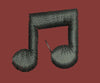 Dark Musical Note Icon Embroidery Design