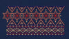 Red, Blue, and Gold Geometric Star Endless Border Embroidery Design