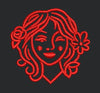 Floral Portrait Woman with Flowers Embroidery Design