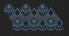 Diamond Floral Scallop Border Navy Blue Embroidery Design