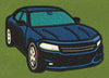 Blue Car Embroidery Design