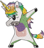 Dabbing Unicorn Embroidery Design