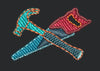 Crossed Carpentry Tools Emblem Embroidery Design