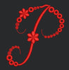 Floral Red Colour Embroidery Design