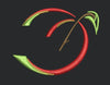 Abstract Fruit Crescent Icon Embroidery Design