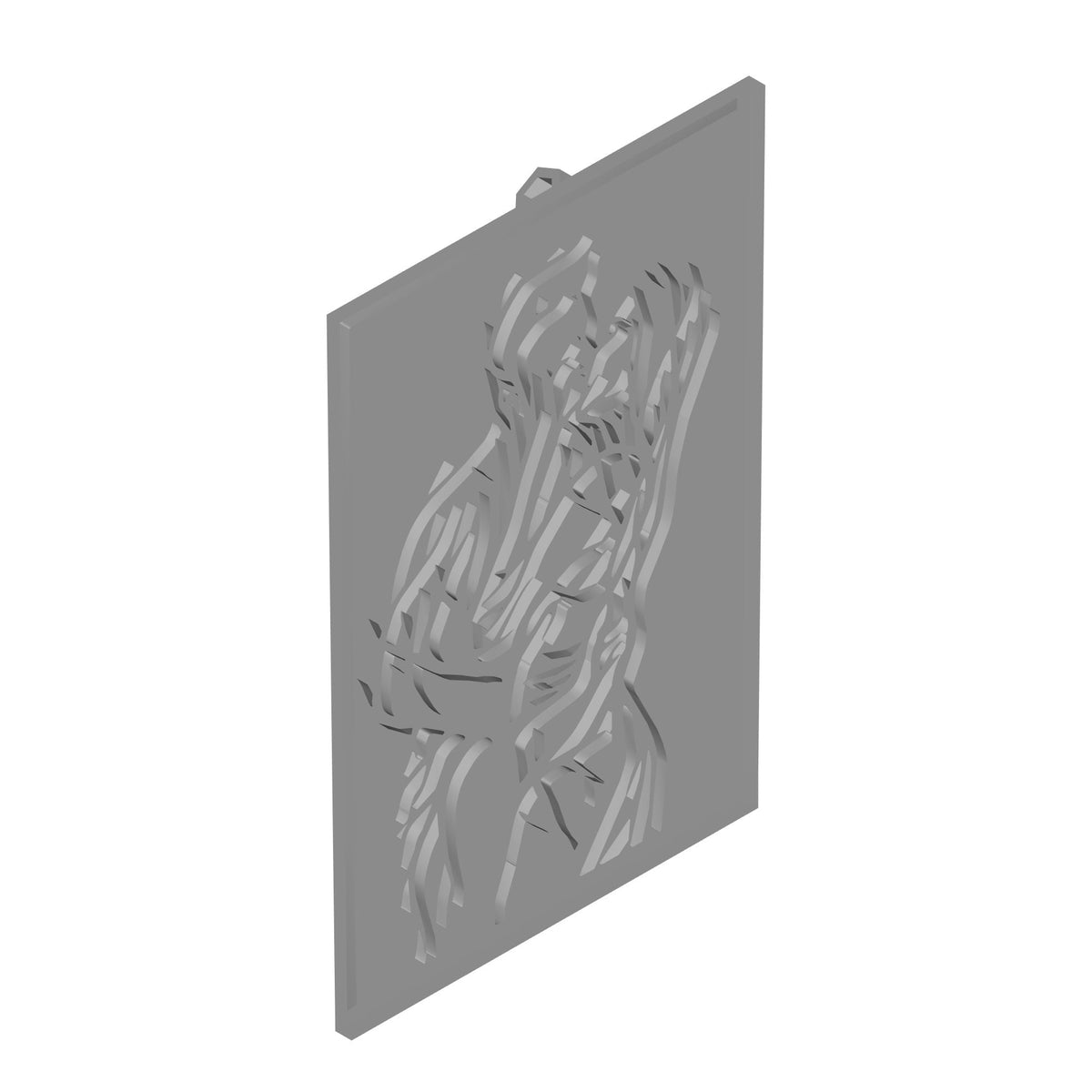 Kissing Couple Wall Art Print STL File