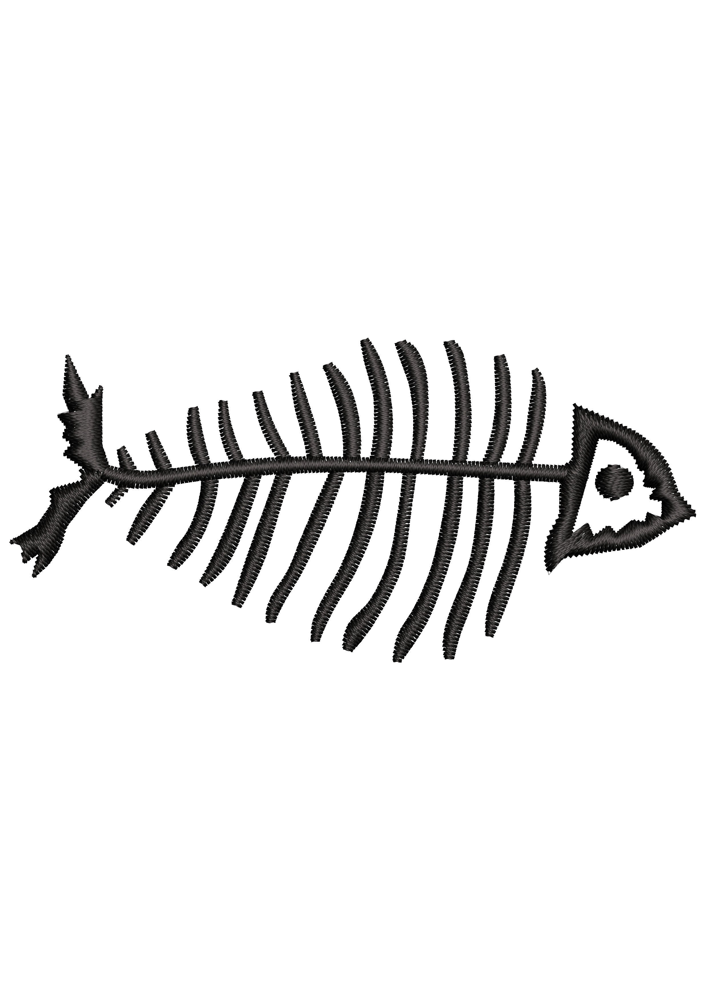 Fish Bone Embroidery Design