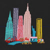 City Skyline Multi Color Embroidery Design