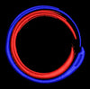 Circle In Red & Blue Embroidery Design