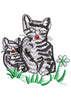Cats in Park Embroidery Design
