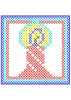 Candle Cross Stitch Embroidery Design