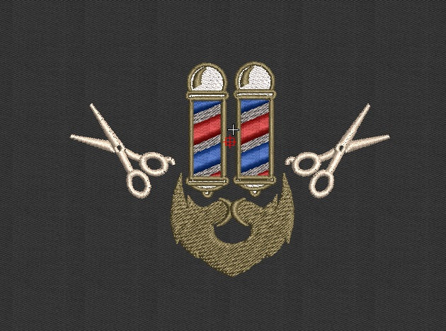 Barber Embroidery Design