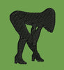 Bending Figure Decorative Silhouette Embroidery Design