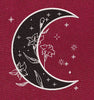 Floral Moon Black & White Embroidery Design