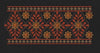 Black Ember Oval Medallion Border Black & Burnt Orange Embroidery Design