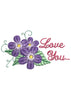 Blue Flower Embroidery Design