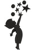 Chailld Play With Star Embroidery Design