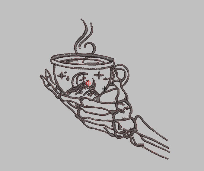 Cup Embroidery Design