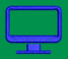 Blue Monitor Icon Embroidery Design