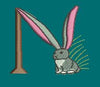 Rabbit Purple Ear Embroidery Design