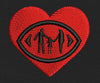 Family Heart Red Embroidery Design