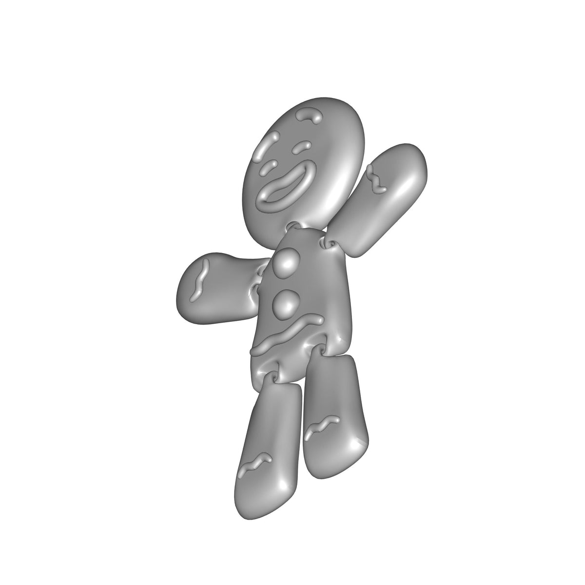 Flexi Print In Place Gingerbread Man Print STL File
