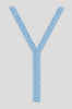 Blue Neckline V Neck Lace Trim Embroidery Design
